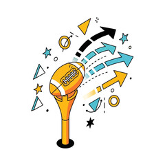 American football strategy and success illustration.