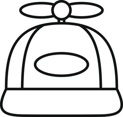 Propeller hat line art drawing, evoking childhood, fun, a toy, and creativity