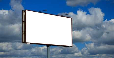 Fototapeta premium Background for design, white billboards on city streets and along roads in the summer day