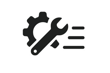 Tools and gear icon representing maintenance and repair activities, showcasing efficiency and productivity in industry