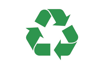 Green recycling symbol representing sustainability and environmental responsibility in modern design