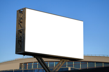 Fototapeta premium Background for design. Advertising billboard along the road in the city on a sunny day