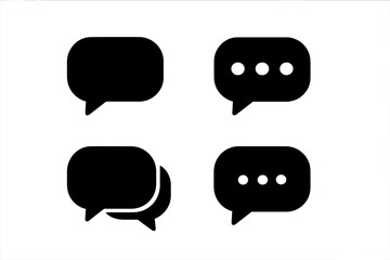 Various speech bubble designs in a minimalist style for communication and messaging themes