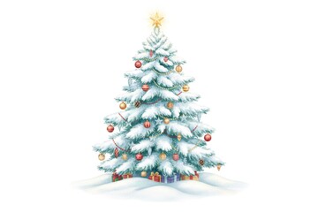 Fototapeta premium Christmas trees set isolated on white background. Colorful winter trees collection for holiday xmas and new year.