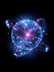 Obraz premium Abstract representation of quantum computing and entanglement