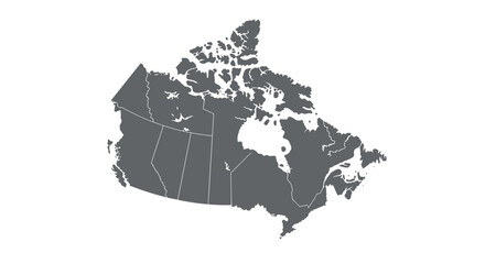 Obraz premium Simple canada map silhouette with provinces and territories