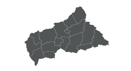 Fototapeta premium Central african republic map outline with provincial borders