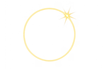 Glowing circle frame with sparkling light effect