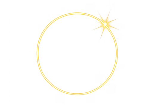 Glowing circle frame with sparkling light effect