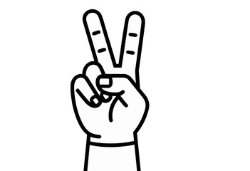 Obraz premium Hand making a peace sign gesture