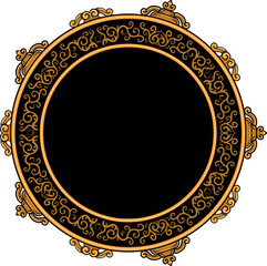 decorative ornaments with round frame patterns and carvings