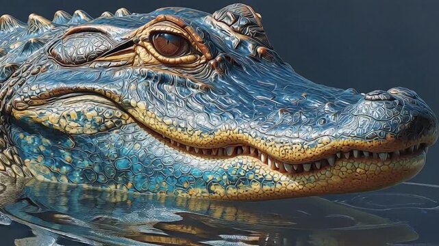 Fearsome alligators toothy grin captivatingly colored