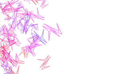 Abstract purple and pink streaks of light isolated on transparent background