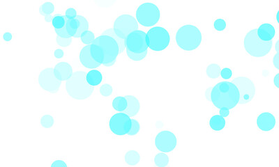 Abstract teal bokeh lights isolated on transparent background