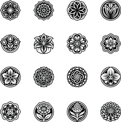 Glyph Style Floral Logos 
