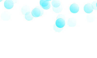 Abstract teal bokeh lights isolated on transparent background