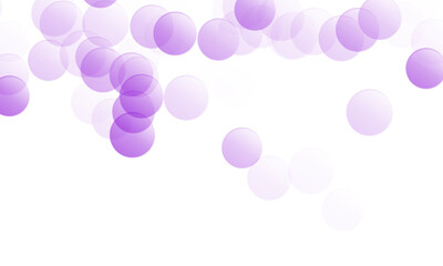 Abstract purple bokeh lights isolated on transparent background
