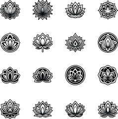 Glyph Style Lotus Logos