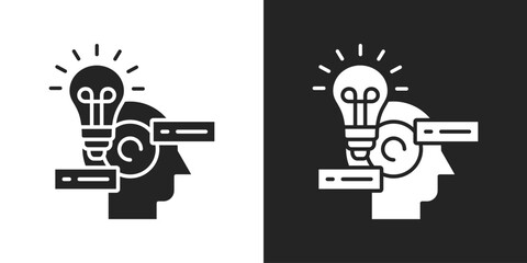 Insight Icon In Black And White Glyph Style