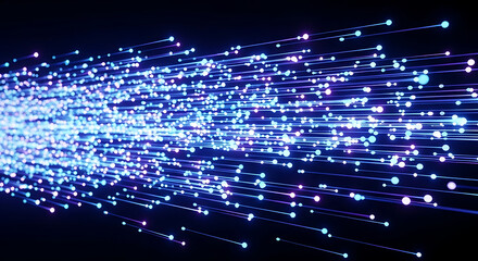 Abstract high-speed data flow background representing fiber optic network connectivity and digital communication.