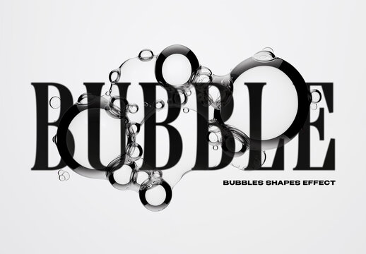 Bubbles Shapes Effect Mockup