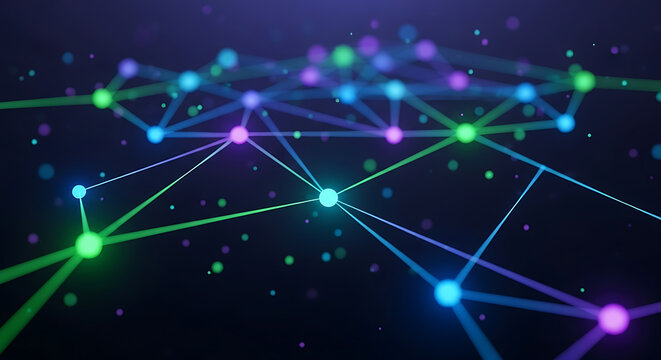 Abstract Futuristic Digital Network Connection Background Representing Big Data and Blockchain Technology