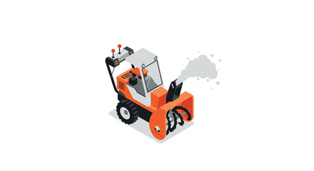 Obraz premium Isometric snow blower machine on white background with modern design and detail