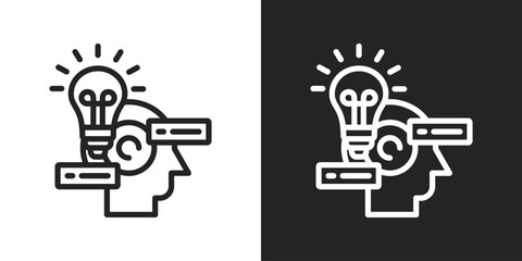 Insight Icon In Black And White Line Style