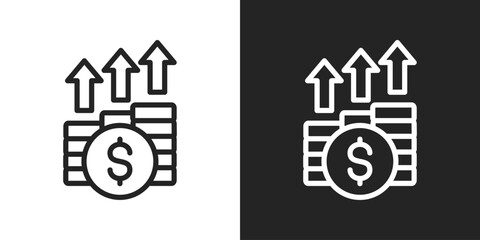 Profit Icon In Black And White Line Style