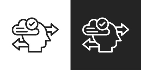 Decision Icon In Black And White Line Style