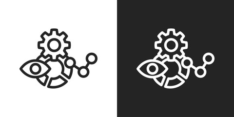 Vision Icon In Black And White Line Style