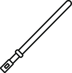 Futuristic laser sword weapon icon drawing on a white background