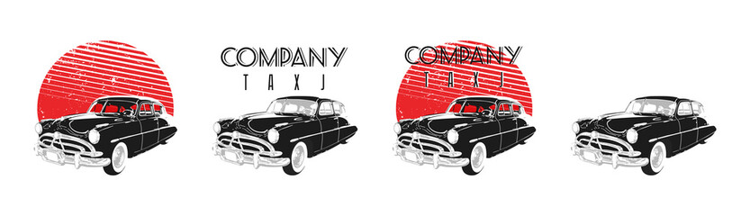 Set of logos for taxis. Logo for business cards, uniforms, cars