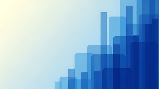 Modern blue abstract background with dynamic overlapping rounded rectangles perfect for business presentations.