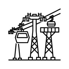 Cable car gondola transport system outline icon illustration vector © MstParvin