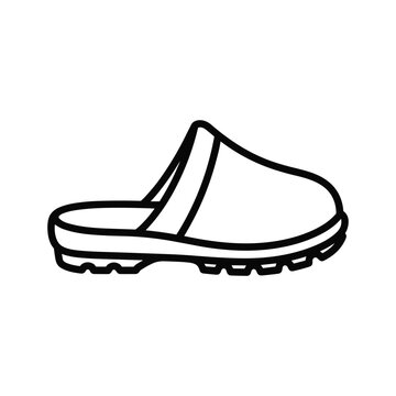 black clog shoe outline clip art preview