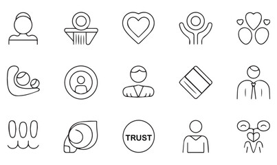 Minimalist Icons of Trust, Emotion, and Human Identity