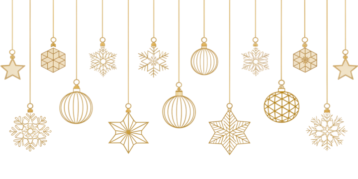 Gold Winter Leaves and Berries Border – Botanical Christmas Line Art Divider on Transparent Background	
 - Powered by Adobe