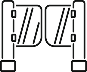 Turnstile gate for restricted access control and entry line icon