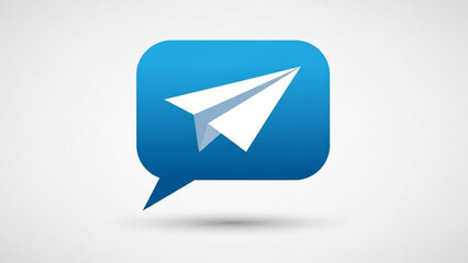 Paper airplane in speech bubble vector illustration for communication and sending messages icon design