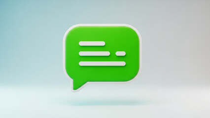 Green message bubble icon vector illustration for social media chat and text communication design concept