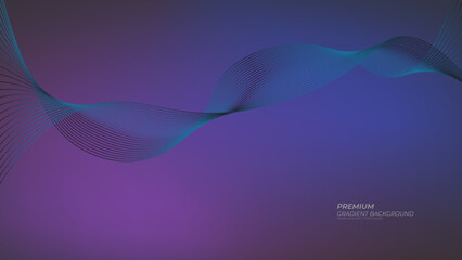 Violet Blue Gradient Abstract Wave Background with Fine Lineflow