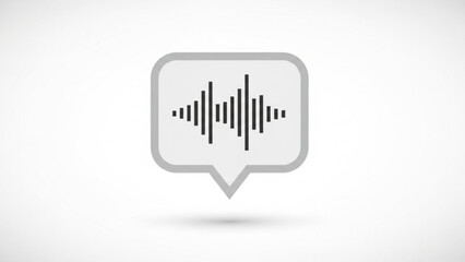 Audio waveform speech bubble icon vector illustration for sound voice recognition and recording app design