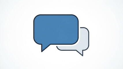 Blue and gray speech bubbles vector for communication and conversation design element illustration concept