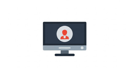 Online meeting virtual conference on computer screen video call remote work from home concept design