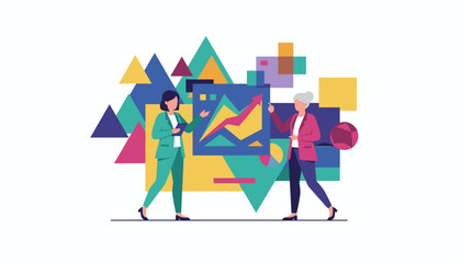 Business team analyzing financial growth Corporate success consulting presentation and data analysis