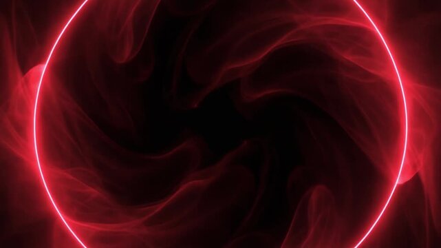 Dynamic-Red-Neon-Ring-Illumination-Against-Swirling-Smoky-Darkness-Vibrant-Digital-Energy-Abstract-Light-Effect-Background