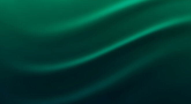 Luxurious dark emerald green abstract background with flowing silky waves and soft gradient folds. - Powered by Adobe