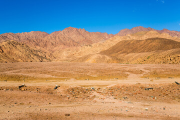 View of desert mountain landscape