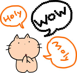 감탄 놀람 고양이 캐릭터